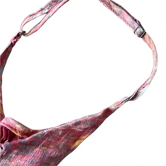 KIMCHI BLUE washed out look red & yellow floral/tribal strappy mini dress - Picture 7 of 15